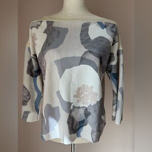 NWT Zara pull on knit light sweater, geometric details, viscose wide sleeves M